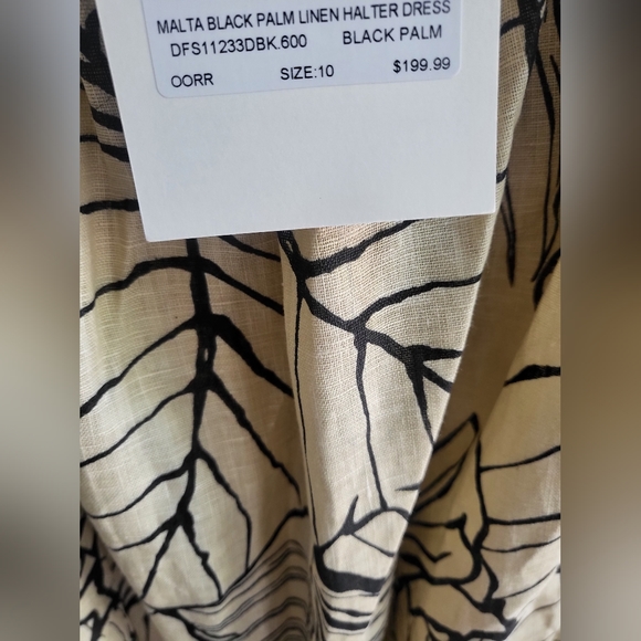 DISSH Malta Black Palm Linen Halter Dress - Picture 7 of 10
